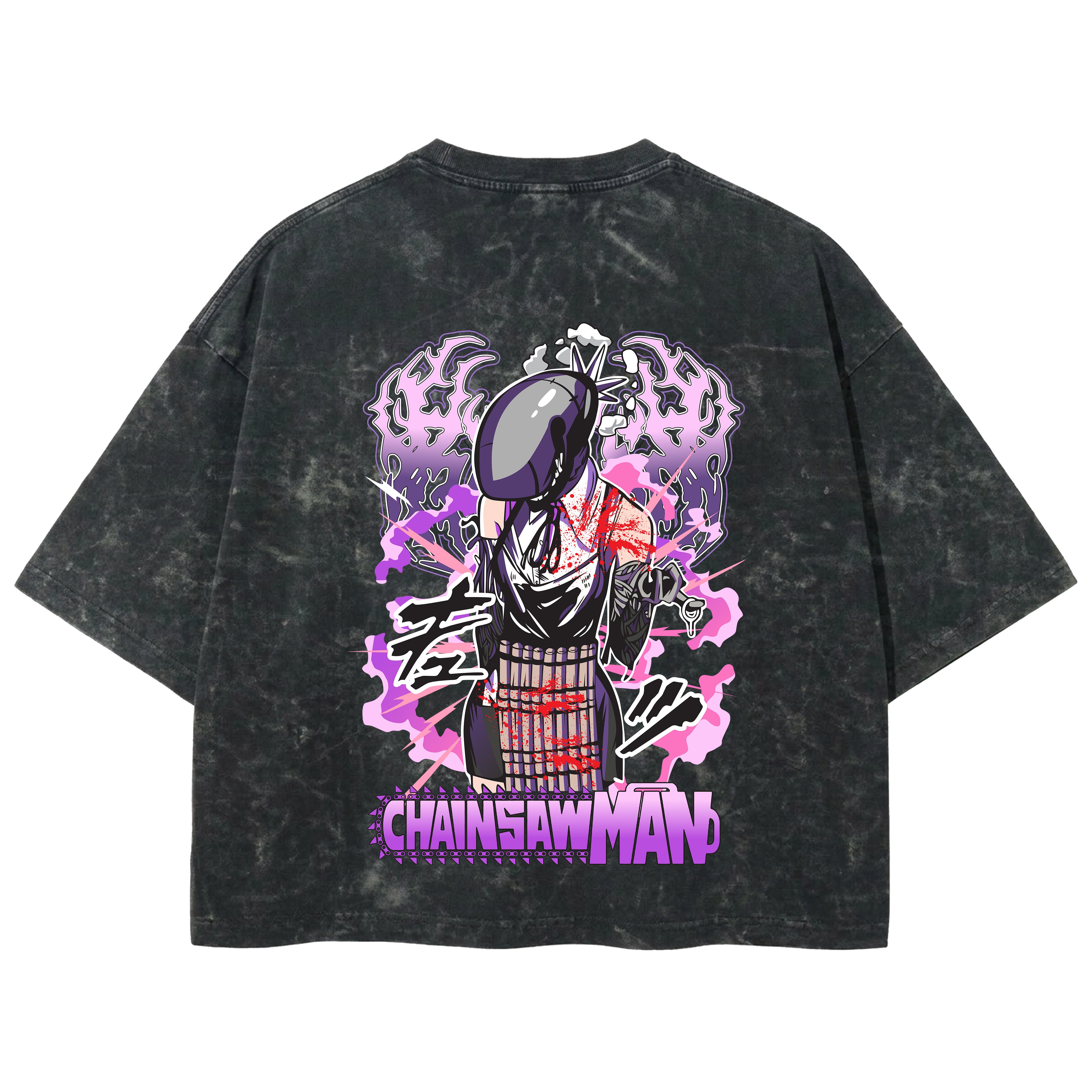 Playera streetwear premium de anime y gaming ExtraLife MX, corte boxy deluxe mineral wash heavyweight en color Acid Wash, moda urbana mexicana de culto.