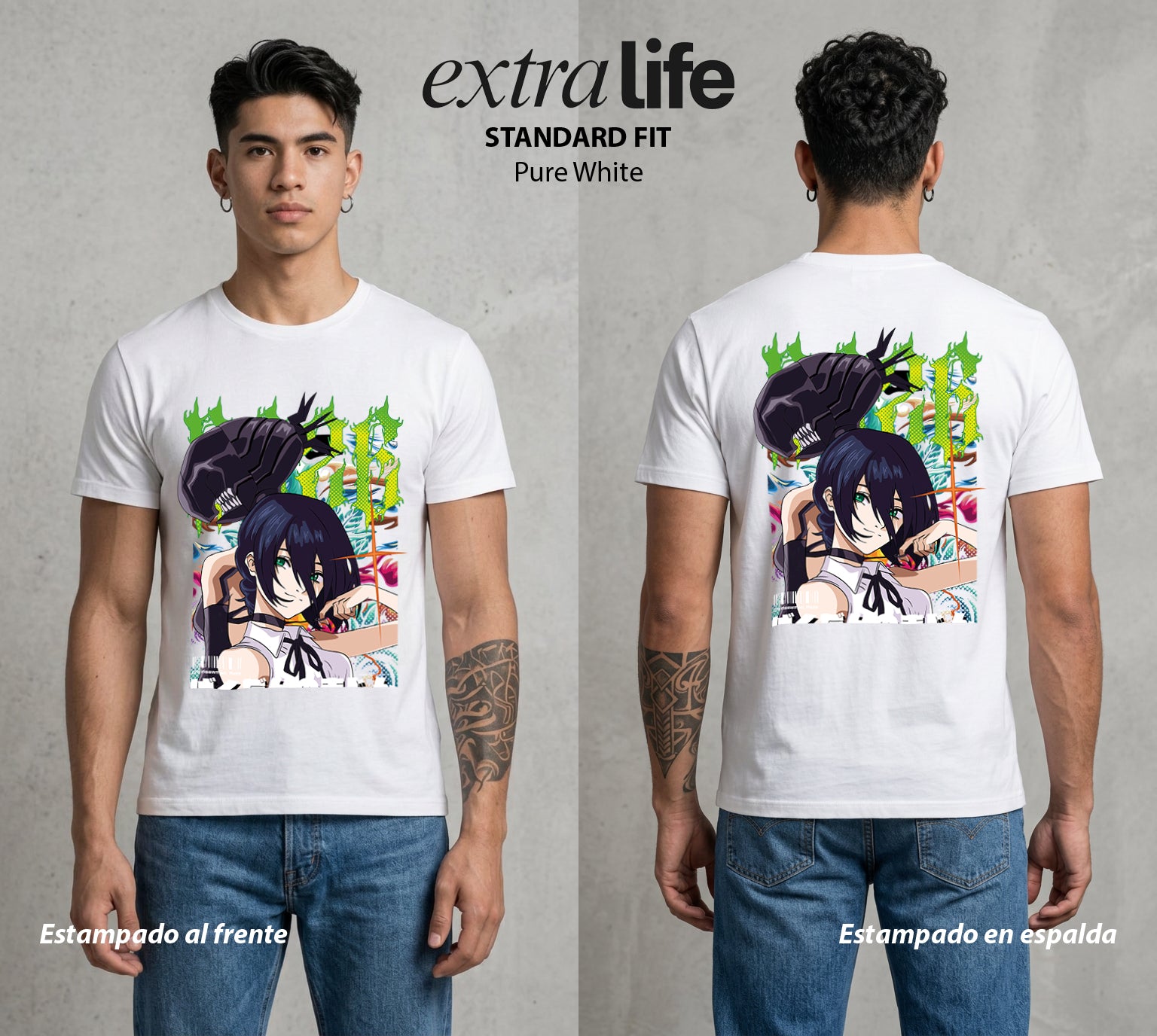 El Contrato Infernal | La Chica Explosiva #00486 - Playera Standard Fit | Pure White - Foto en modelo