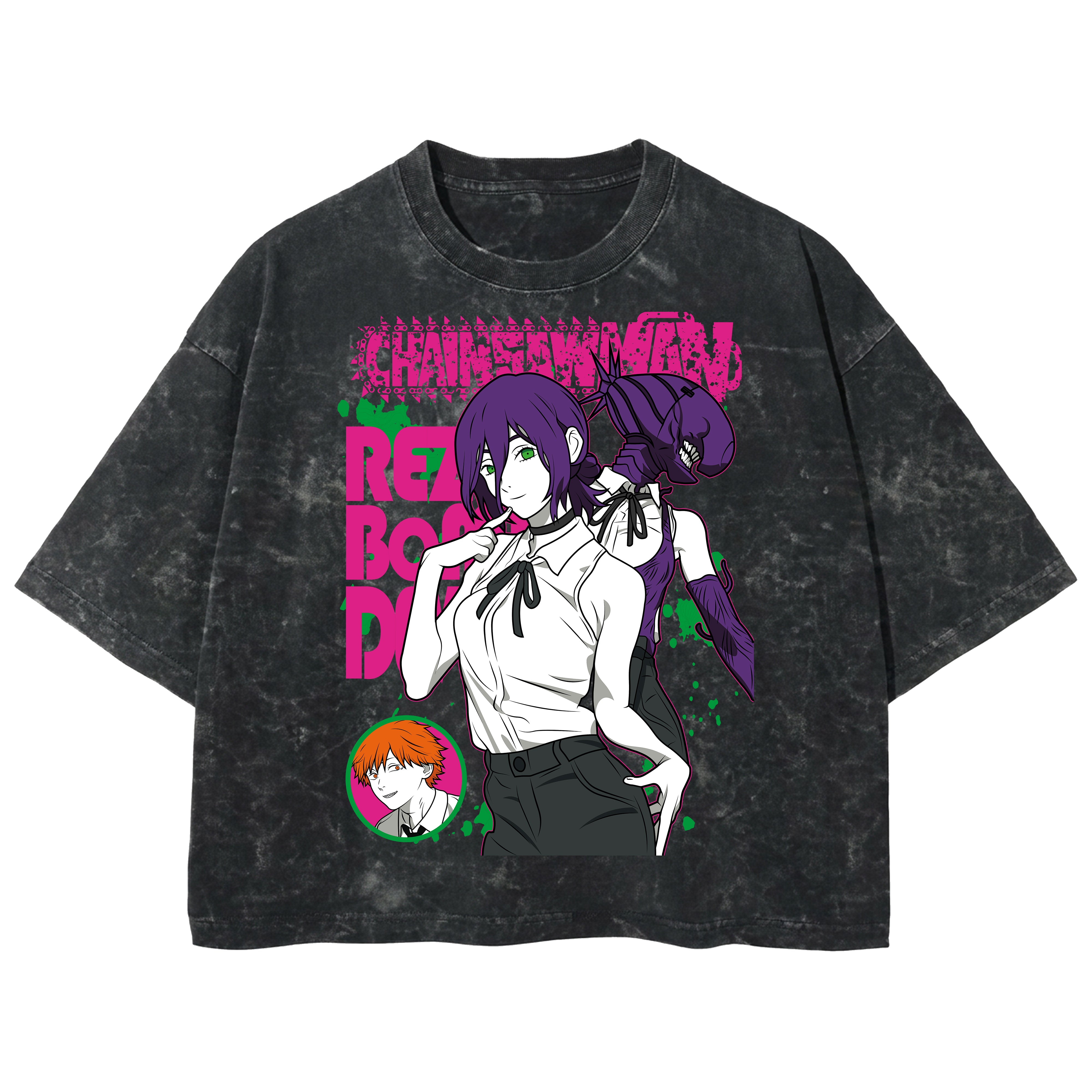 Playera streetwear premium de anime y gaming ExtraLife MX, corte boxy deluxe mineral wash heavyweight en color Acid Wash, moda urbana mexicana de culto.