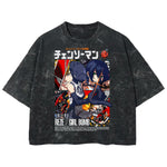 Playera streetwear premium de anime y gaming ExtraLife MX, corte boxy deluxe mineral wash heavyweight en color Acid Wash, moda urbana mexicana de culto.