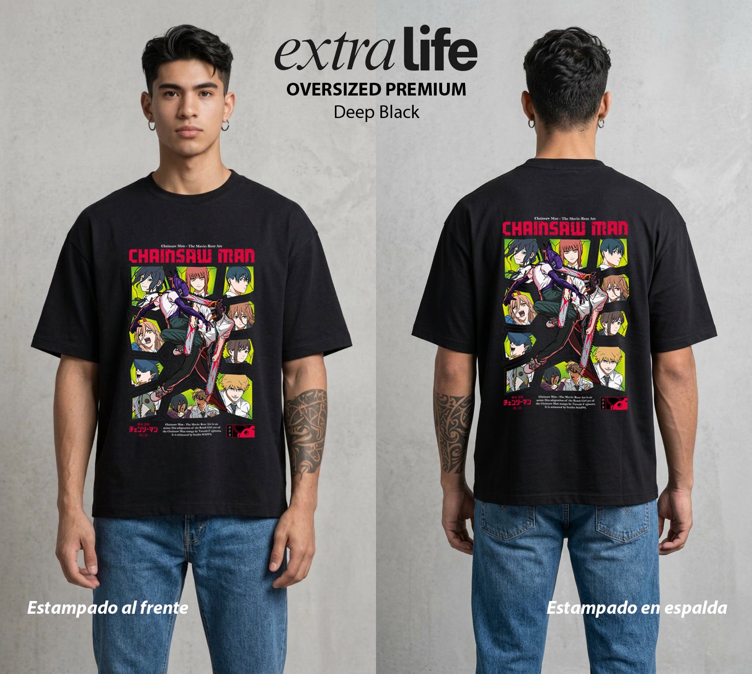 El Contrato Infernal | La Explosiva del Amor #00491 - Playera Oversized Premium | Deep Black - Foto en modelo