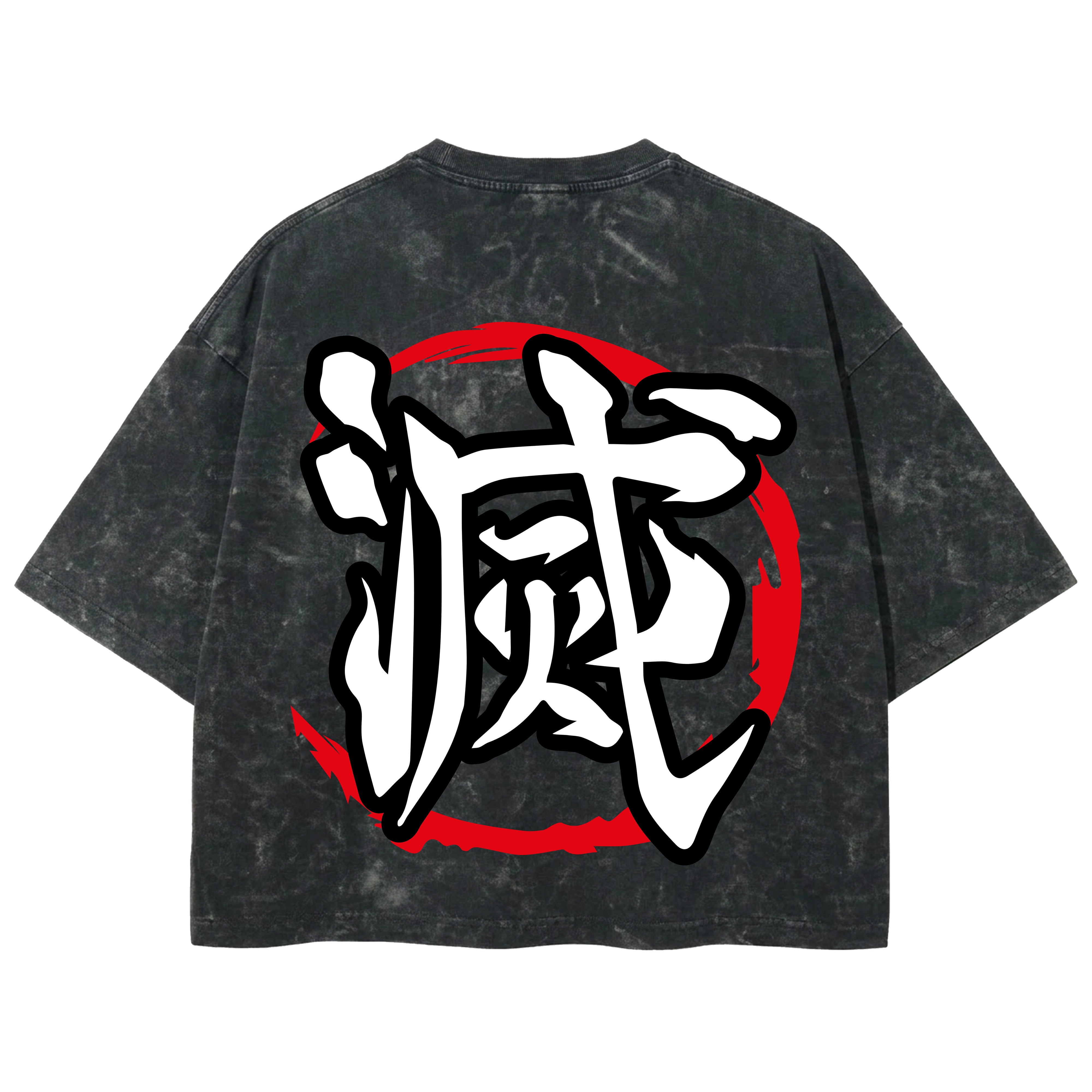 Playera streetwear premium de anime y gaming ExtraLife MX, corte boxy deluxe mineral wash heavyweight en color Acid Wash, moda urbana mexicana de culto.