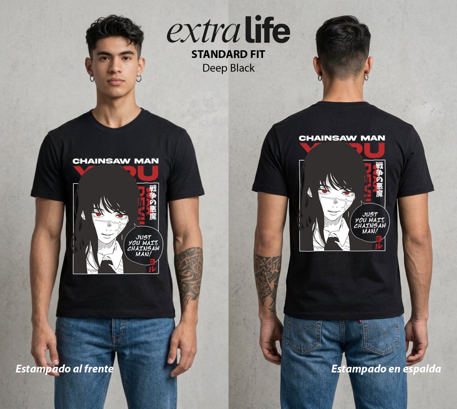 El Contrato Infernal | La Oscuridad Femenina #00500 - Playera Standard Fit | Deep Black - Foto en modelo