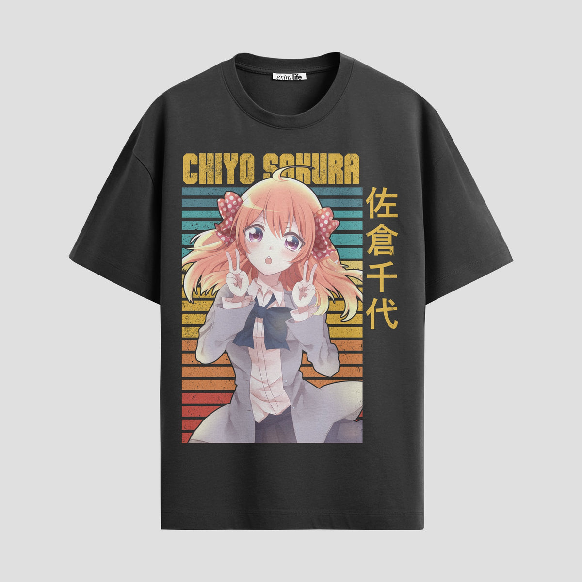Playera urbana de anime y gaming ExtraLife MX, corte Classic Premium unisex ligero y transpirable en color Deep Black y Pure White, ropa de uso diario para gym y casual.