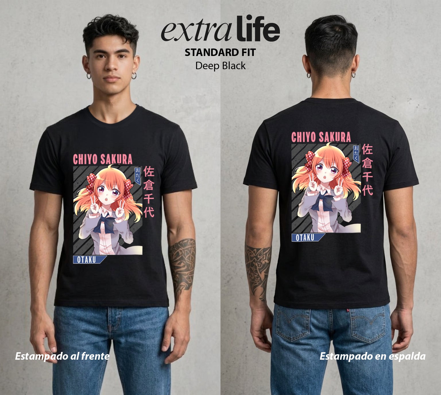 El Amor en el Manga | El Poder del Manga #00506 - Playera Standard Fit | Deep Black - Foto en modelo