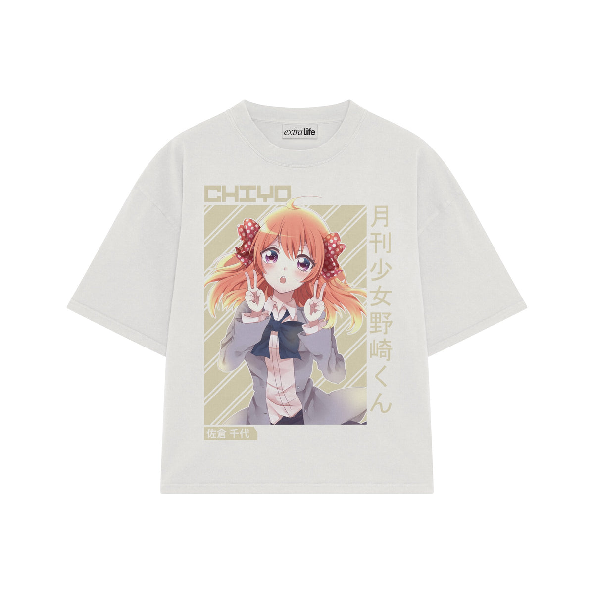 Playera streetwear premium de anime y gaming ExtraLife MX, corte oversized drop shoulder ligero y fresco en color Deep Black y Off-White, moda urbana mexicana de culto.