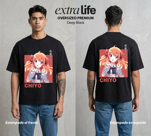 El Amor en el Manga | El Poder del Manga #00508 - Playera Oversized Premium | Deep Black - Foto en modelo
