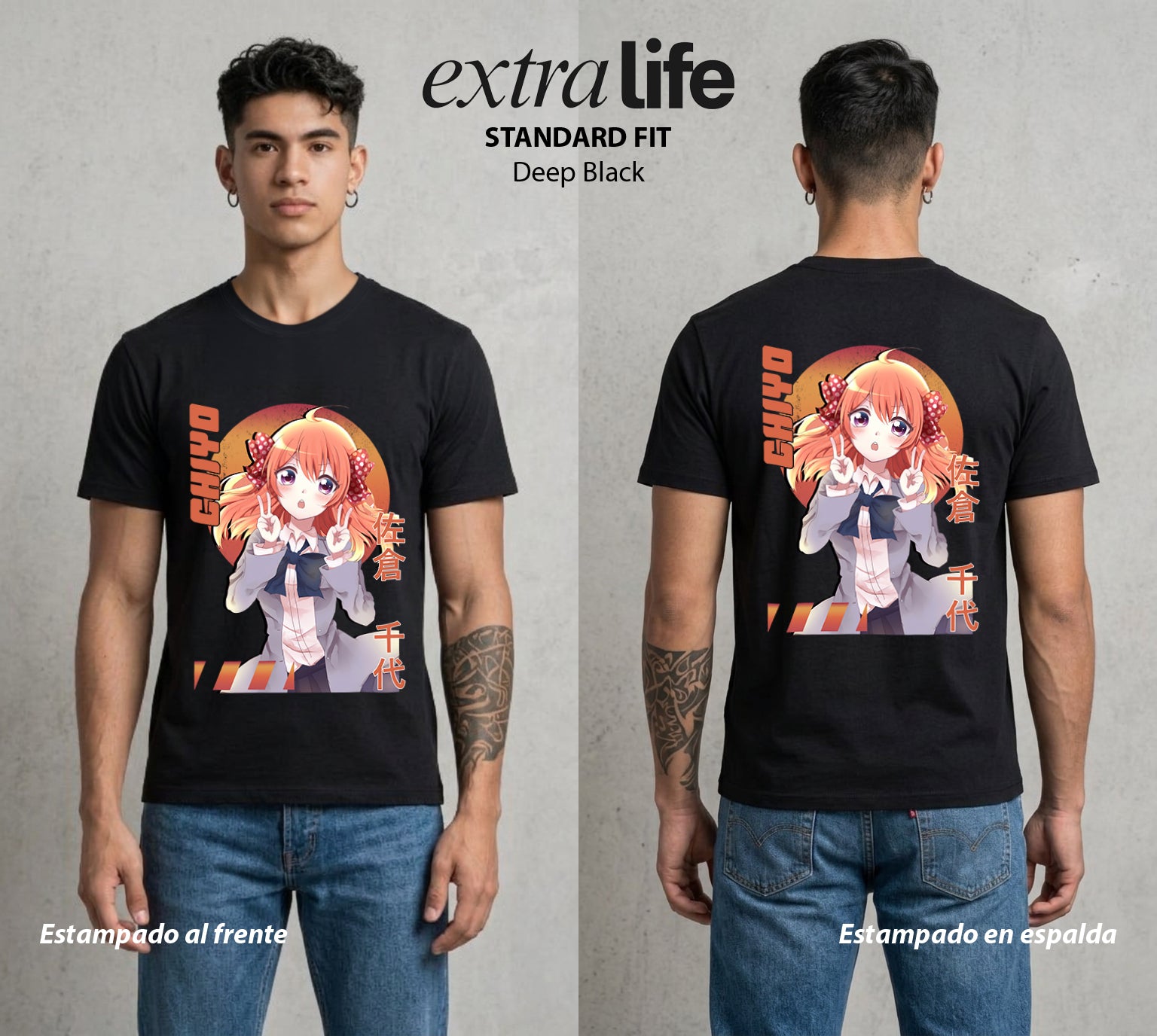 El Amor en el Manga | La Asistente del Mangaka #00509 - Playera Standard Fit | Deep Black - Foto en modelo