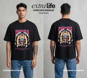 Mar de los Piratas | El Medico Reno #00510 - Playera Oversized Premium | Deep Black - Foto en modelo