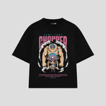 Playera streetwear premium de anime y gaming ExtraLife MX, corte oversized drop shoulder ligero y fresco en color Deep Black y Off-White, moda urbana mexicana de culto.
