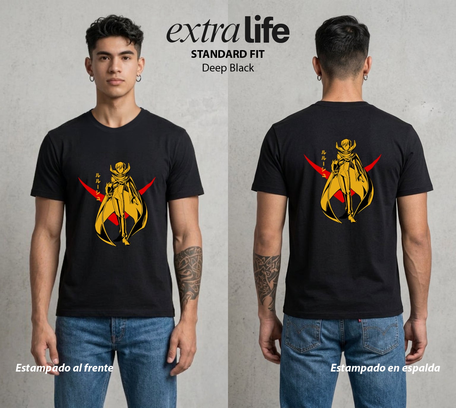 El Ojo del Rey | Code Geass Lelouch #00512 - Playera Standard Fit | Deep Black - Foto en modelo