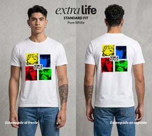 Vaqueros del Espacio | Los Rostros del Bebop #00514 - Playera Standard Fit | Pure White - Foto en modelo