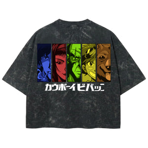 Playera streetwear premium de anime y gaming ExtraLife MX, corte boxy deluxe mineral wash heavyweight en color Acid Wash, moda urbana mexicana de culto.