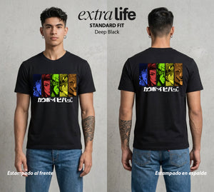 Vaqueros del Espacio | Los Rostros del Espacio #00515 - Playera Standard Fit | Deep Black - Foto en modelo