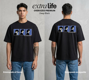 Vaqueros del Espacio | Hasta Luego Vaquero Hasta Luego #00517 - Playera Oversized Premium | Deep Black - Foto en modelo
