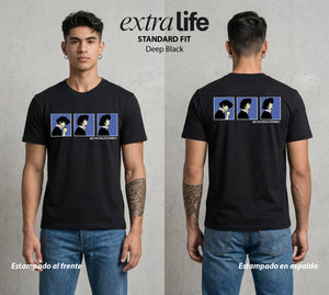 Vaqueros del Espacio | Hasta Luego Vaquero Hasta Luego #00517 - Playera Standard Fit | Deep Black - Foto en modelo