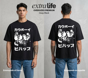 Vaqueros del Espacio | La Tripulacion Swordfish #00519 - Playera Oversized Premium | Deep Black - Foto en modelo