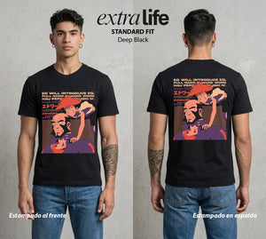 Vaqueros del Espacio | Genio e Industria #00521 - Playera Standard Fit | Deep Black - Foto en modelo