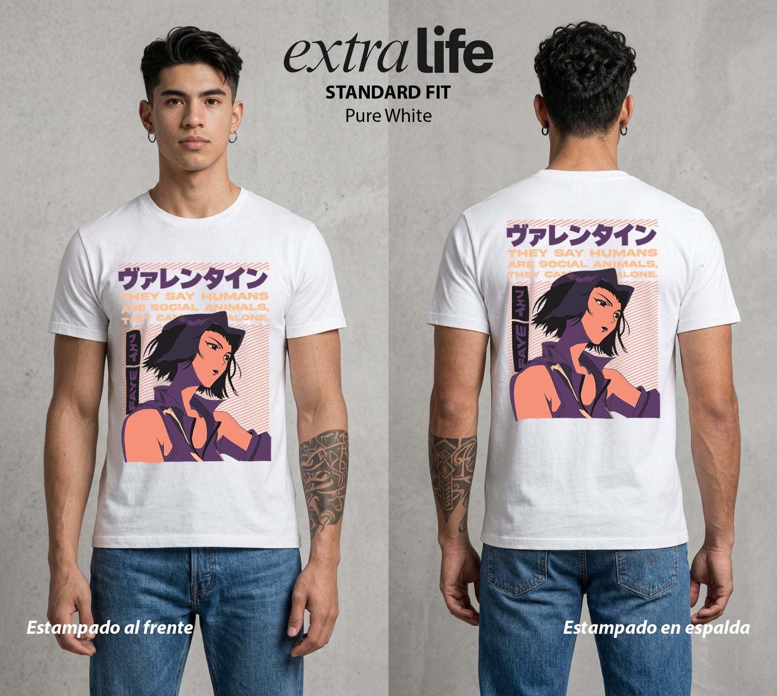Vaqueros del Espacio | La Apostadora del Cosmos #00523 - Playera Standard Fit | Pure White - Foto en modelo
