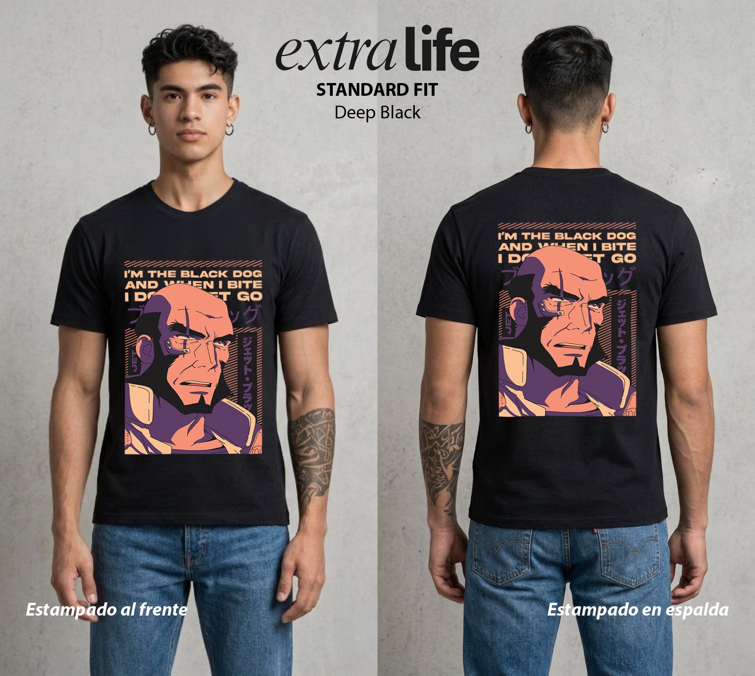 Vaqueros del Espacio | El Industrial del Cosmos #00525 - Playera Standard Fit | Deep Black - Foto en modelo