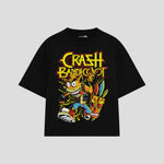 Playera streetwear premium de anime y gaming ExtraLife MX, corte oversized drop shoulder ligero y fresco en color Deep Black y Off-White, moda urbana mexicana de culto.