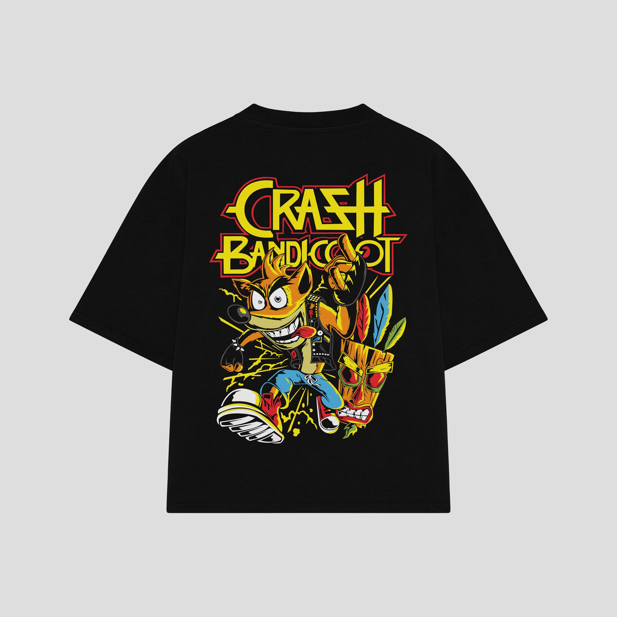 Playera streetwear premium de anime y gaming ExtraLife MX, corte oversized drop shoulder ligero y fresco en color Deep Black y Off-White, moda urbana mexicana de culto.