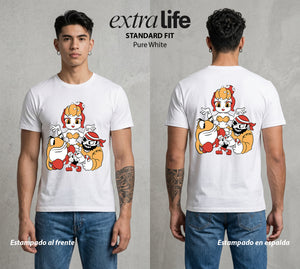 El Trato con el Diablo | La Copa Diabólica #00532 - Playera Standard Fit | Pure White - Foto en modelo