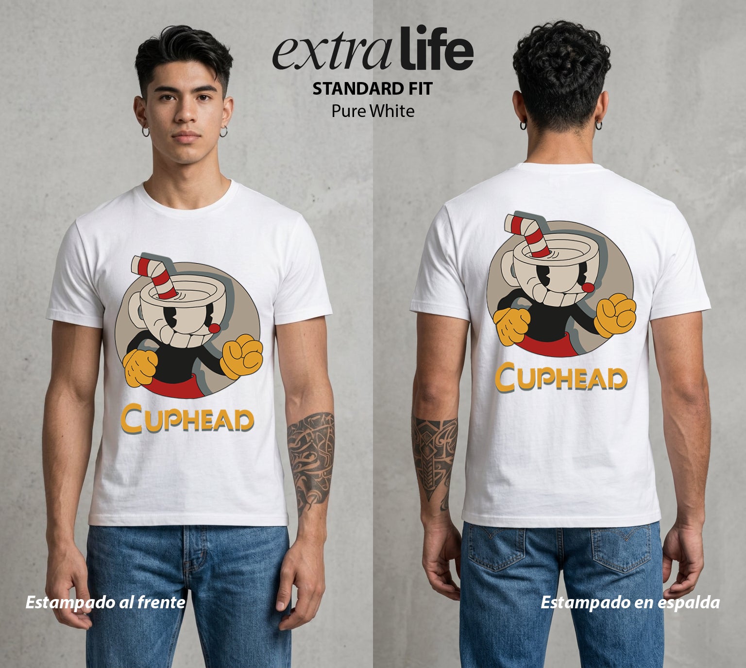 El Trato con el Diablo | La Copa del Diablo #00533 - Playera Standard Fit | Pure White - Foto en modelo