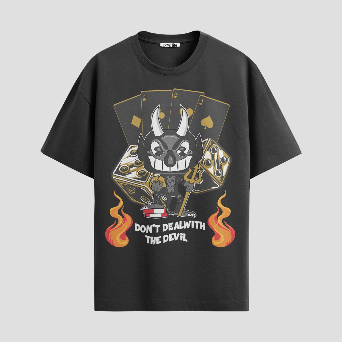 Playera urbana de anime y gaming ExtraLife MX, corte Classic Premium unisex ligero y transpirable en color Deep Black y Pure White, ropa de uso diario para gym y casual.