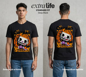 El Trato con el Diablo | Sin Tratos con el Mal Sin Tratos #00535 - Playera Standard Fit | Deep Black - Foto en modelo
