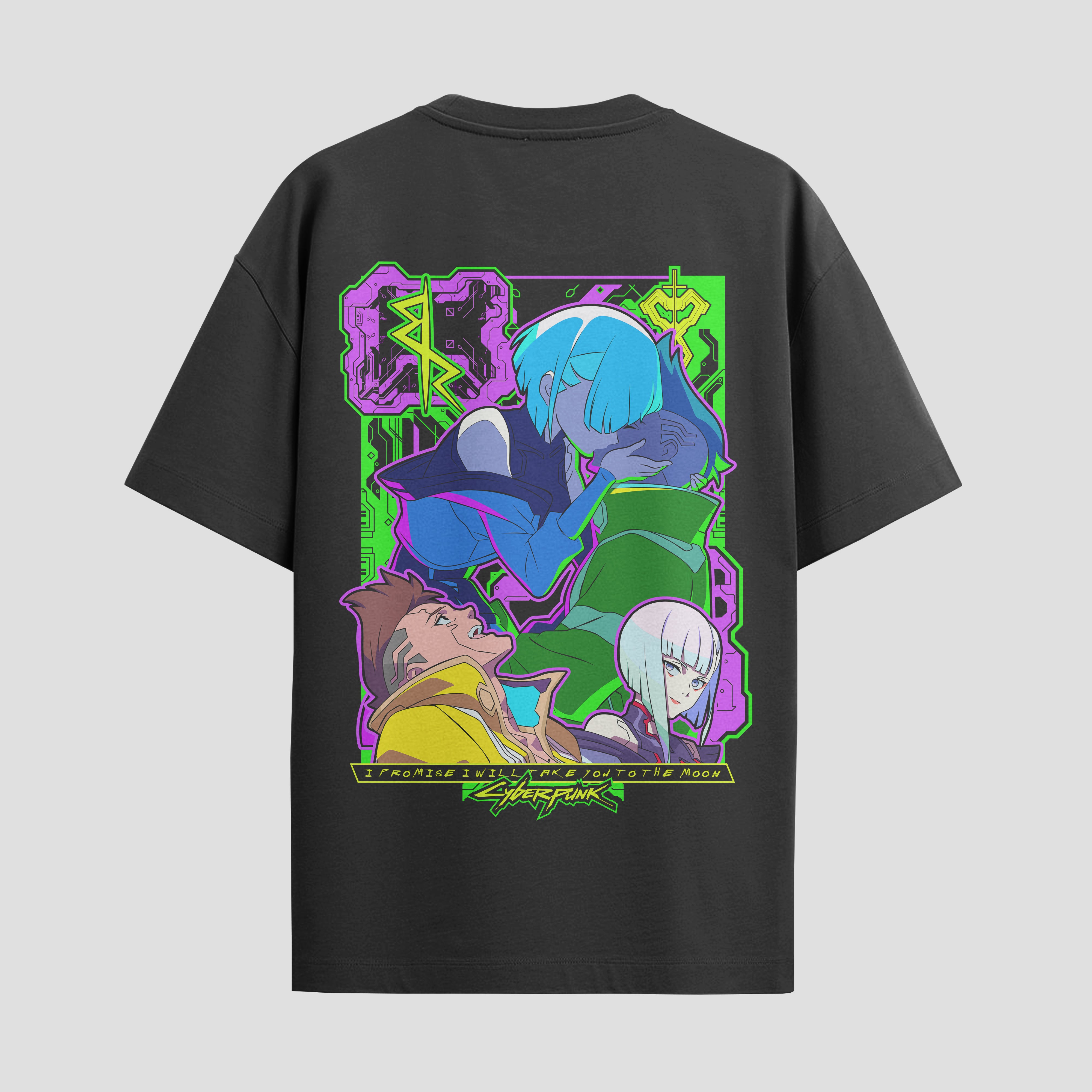 Playera urbana de anime y gaming ExtraLife MX, corte Standard Fit unisex ligero y transpirable en color Deep Black y Pure White, ropa de uso diario para gym y casual.