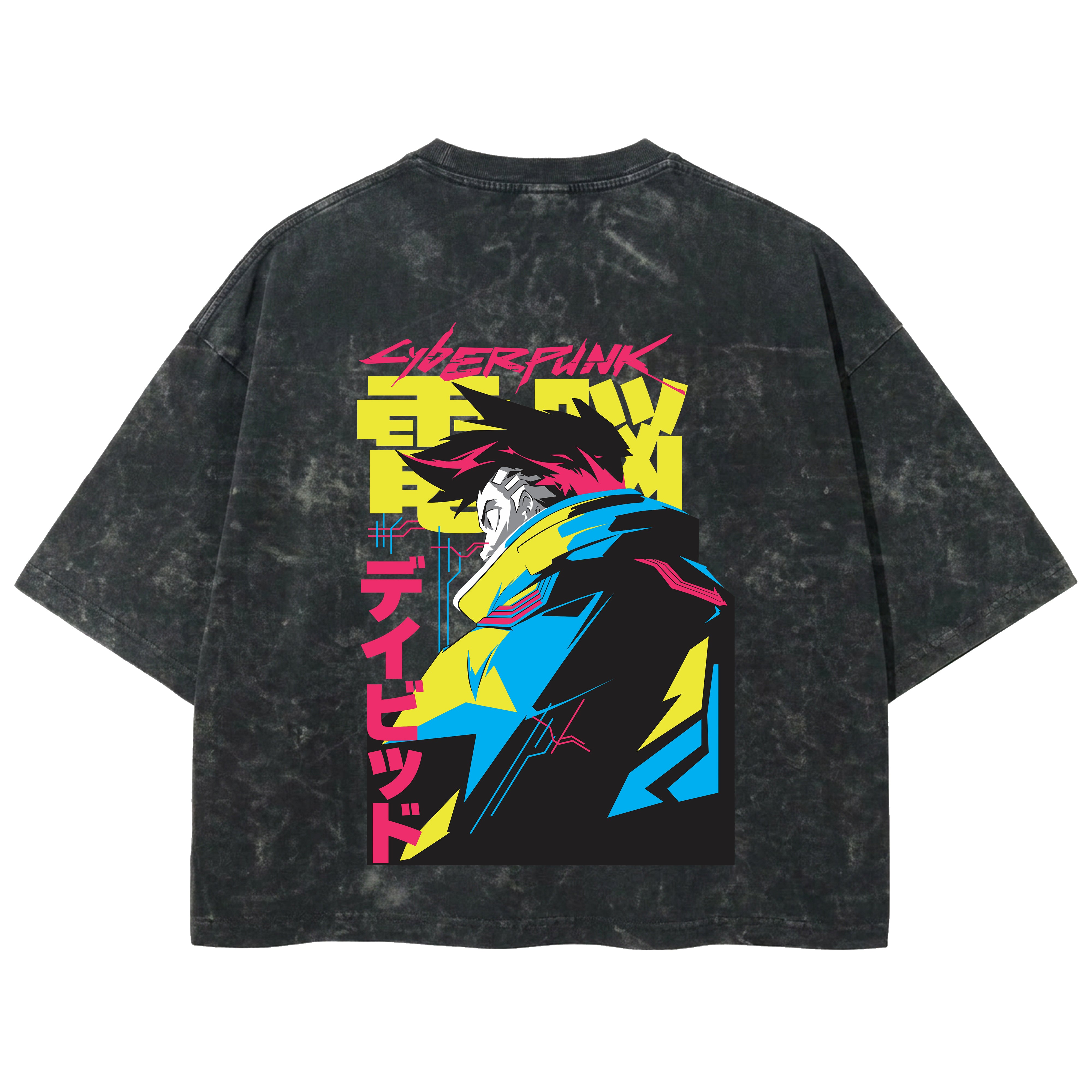 Playera streetwear premium de anime y gaming ExtraLife MX, corte boxy deluxe mineral wash heavyweight en color Acid Wash, moda urbana mexicana de culto.