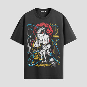 Playera urbana de anime y gaming ExtraLife MX, corte Standard Fit unisex ligero y transpirable en color Deep Black y Pure White, ropa de uso diario para gym y casual.