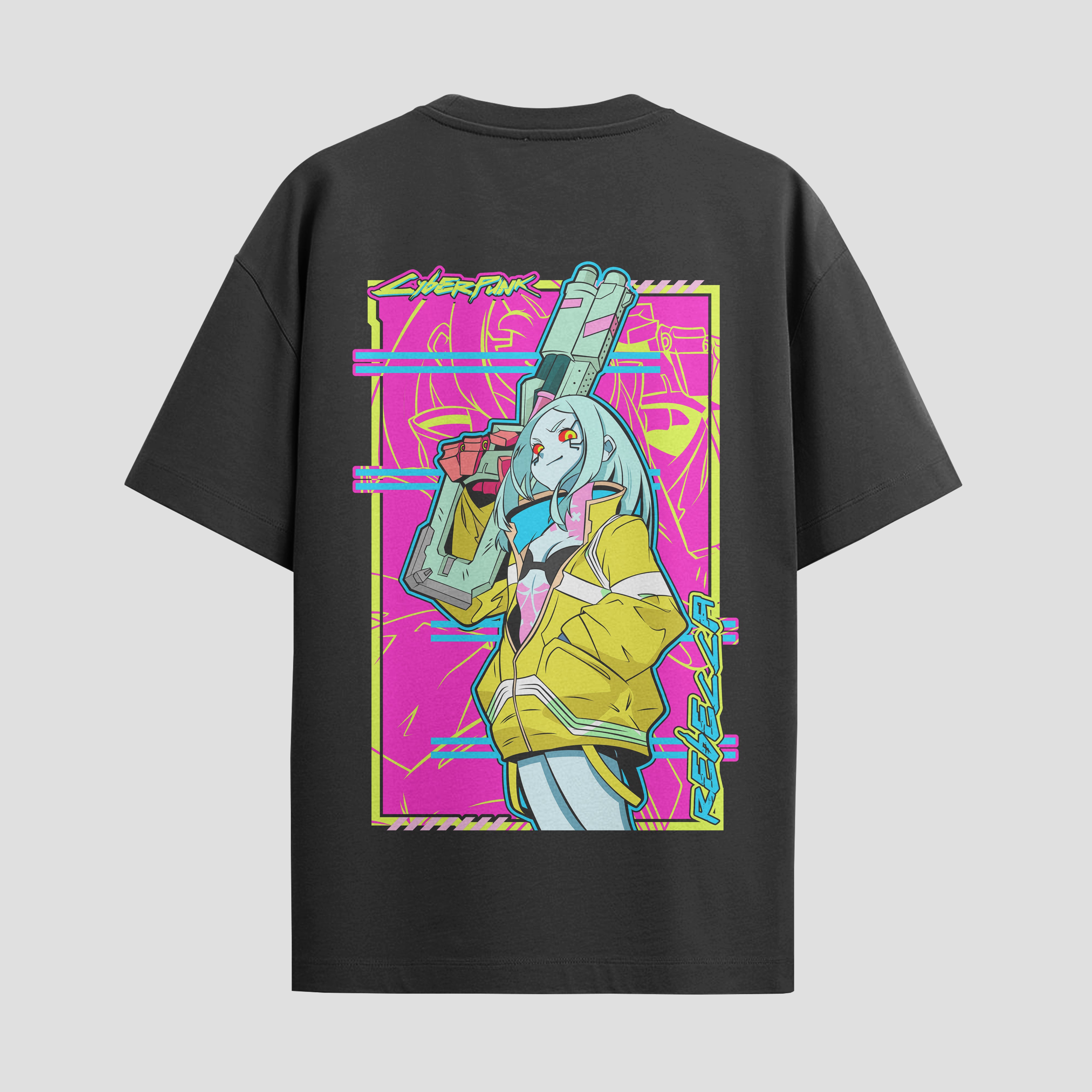 Playera urbana de anime y gaming ExtraLife MX, corte Standard Fit unisex ligero y transpirable en color Deep Black y Pure White, ropa de uso diario para gym y casual.