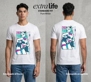 Los Corredores del Filo | La Furia Compacta #00552 - Playera Standard Fit | Pure White - Foto en modelo