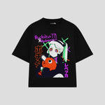 Playera streetwear premium de anime y gaming ExtraLife MX, corte oversized drop shoulder ligero y fresco en color Deep Black y Off-White, moda urbana mexicana de culto.