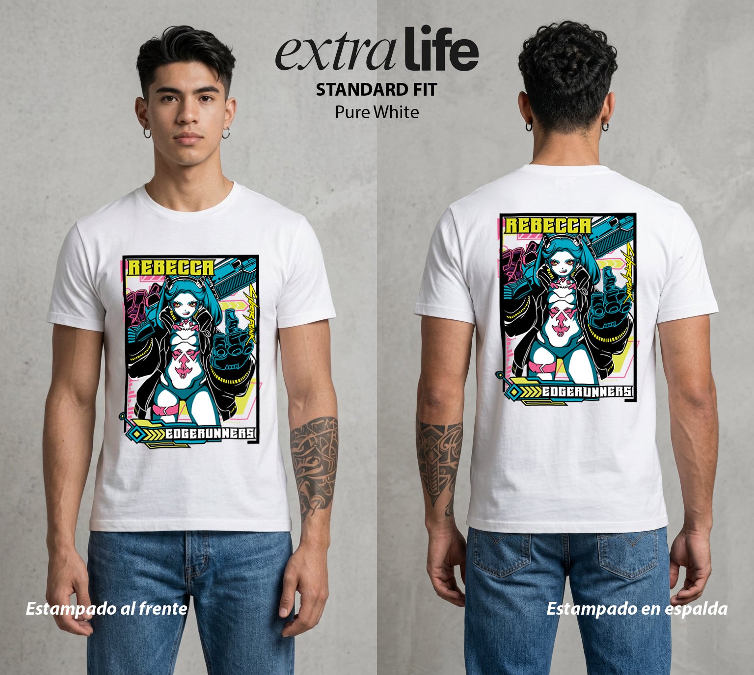 Los Corredores del Filo | La Mas Loca del Equipo #00557 - Playera Standard Fit | Pure White - Foto en modelo
