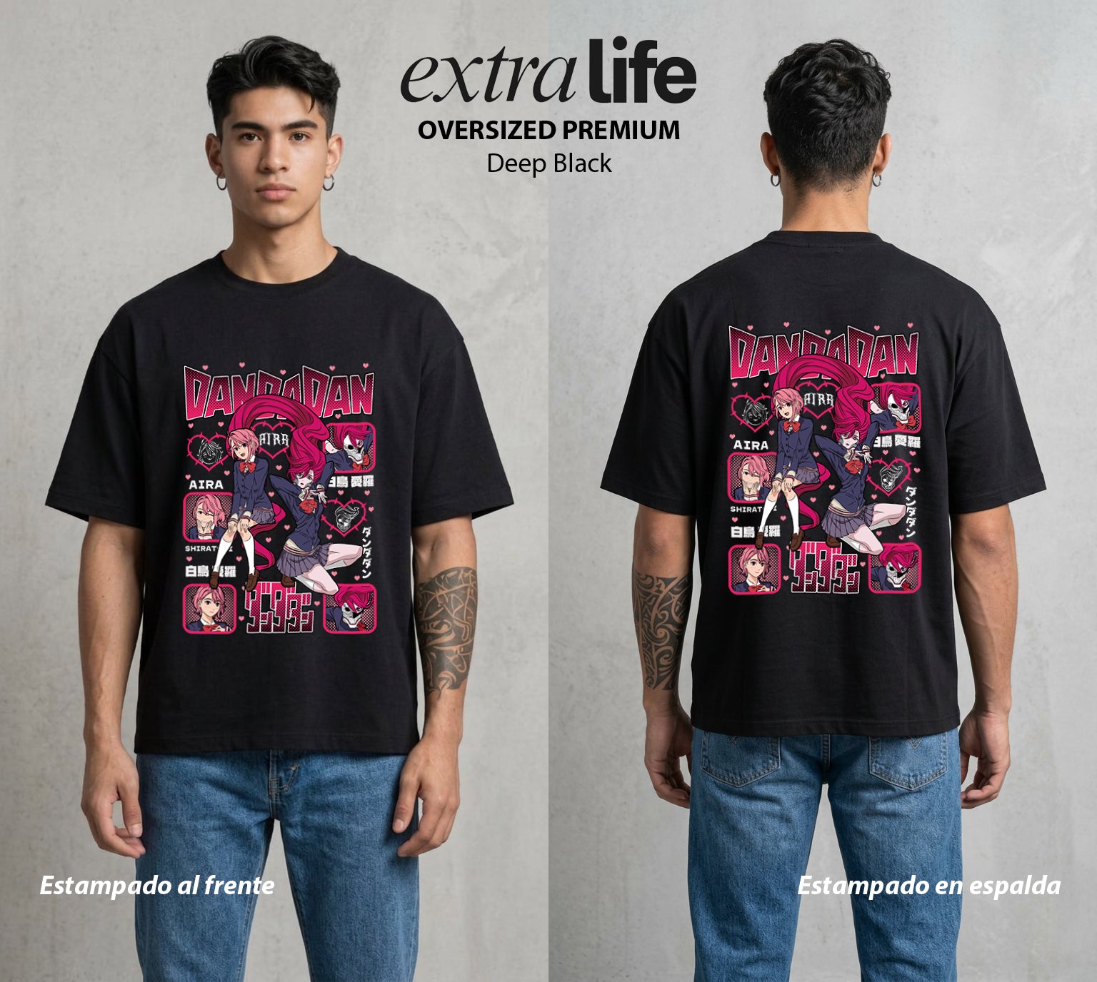 Lo Paranormal Cotidiano | Los Fantasmas Cotidianos #00562 - Playera Oversized Premium | Deep Black - Foto en modelo