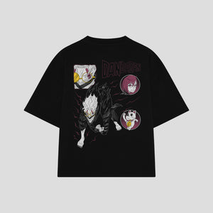 Playera streetwear premium de anime y gaming ExtraLife MX, corte oversized drop shoulder ligero y fresco en color Deep Black y Off-White, moda urbana mexicana de culto.