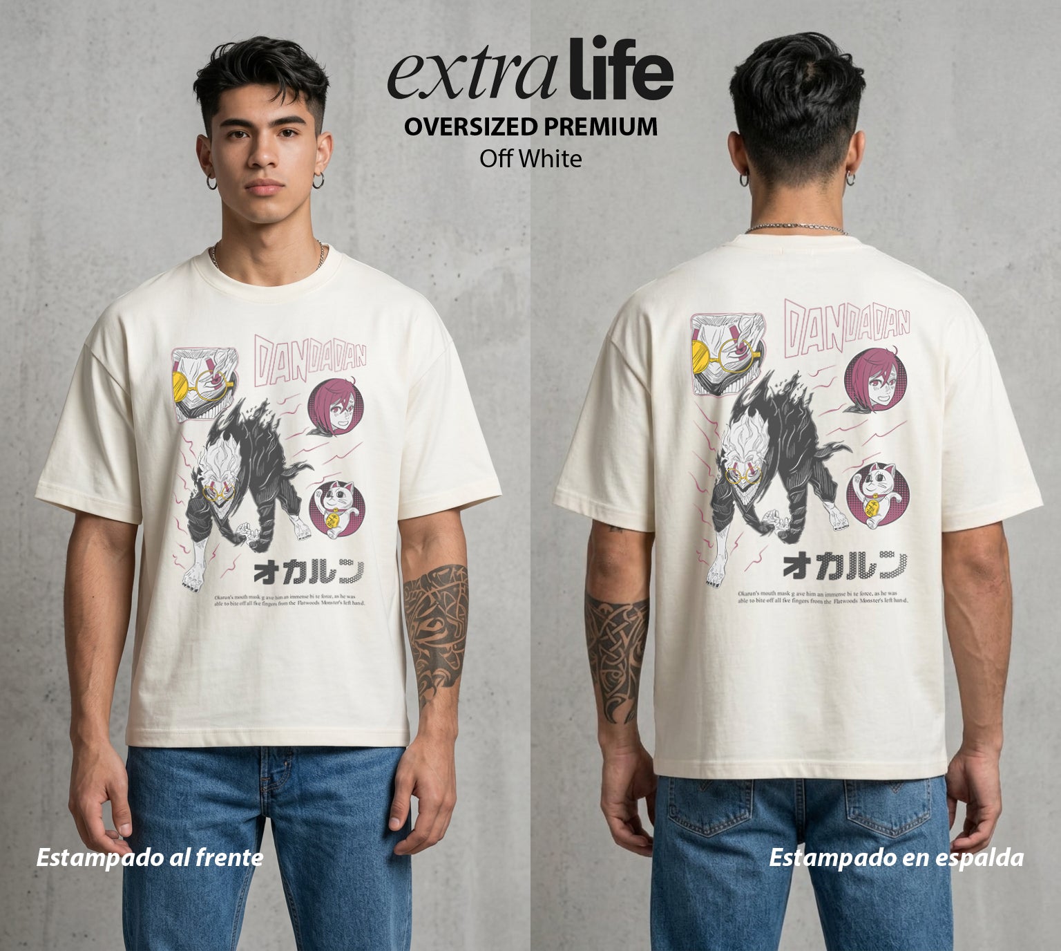 Lo Paranormal Cotidiano | El Grupo Paranormal #00563 - Playera Oversized Premium | Off White - Foto en modelo
