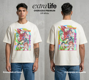 Lo Paranormal Cotidiano | Los del Ocultismo #00566 - Playera Oversized Premium | Off White - Foto en modelo