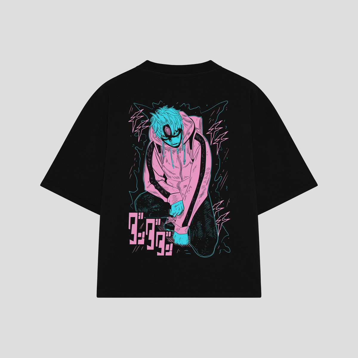 Playera streetwear premium de anime y gaming ExtraLife MX, corte oversized drop shoulder ligero y fresco en color Deep Black y Off-White, moda urbana mexicana de culto.