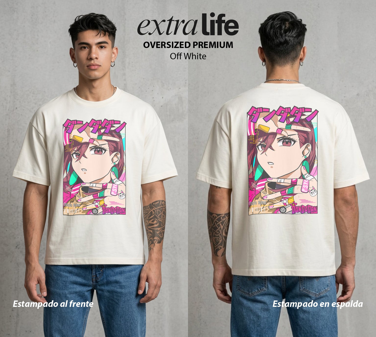Lo Paranormal Cotidiano | La Cazadora de Espiritus #00570 - Playera Oversized Premium | Off White - Foto en modelo