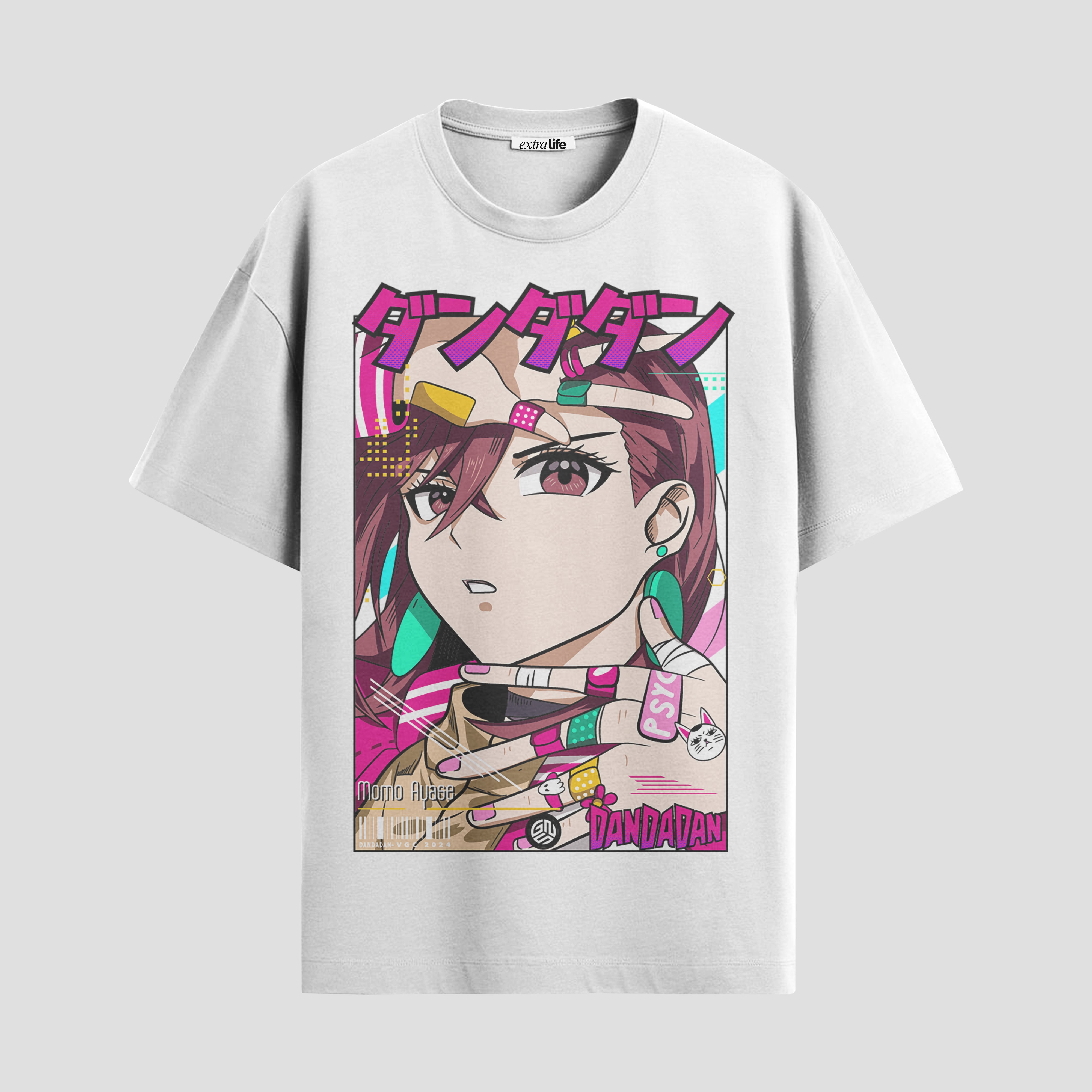 Playera urbana de anime y gaming ExtraLife MX, corte Standard Fit unisex ligero y transpirable en color Deep Black y Pure White, ropa de uso diario para gym y casual.