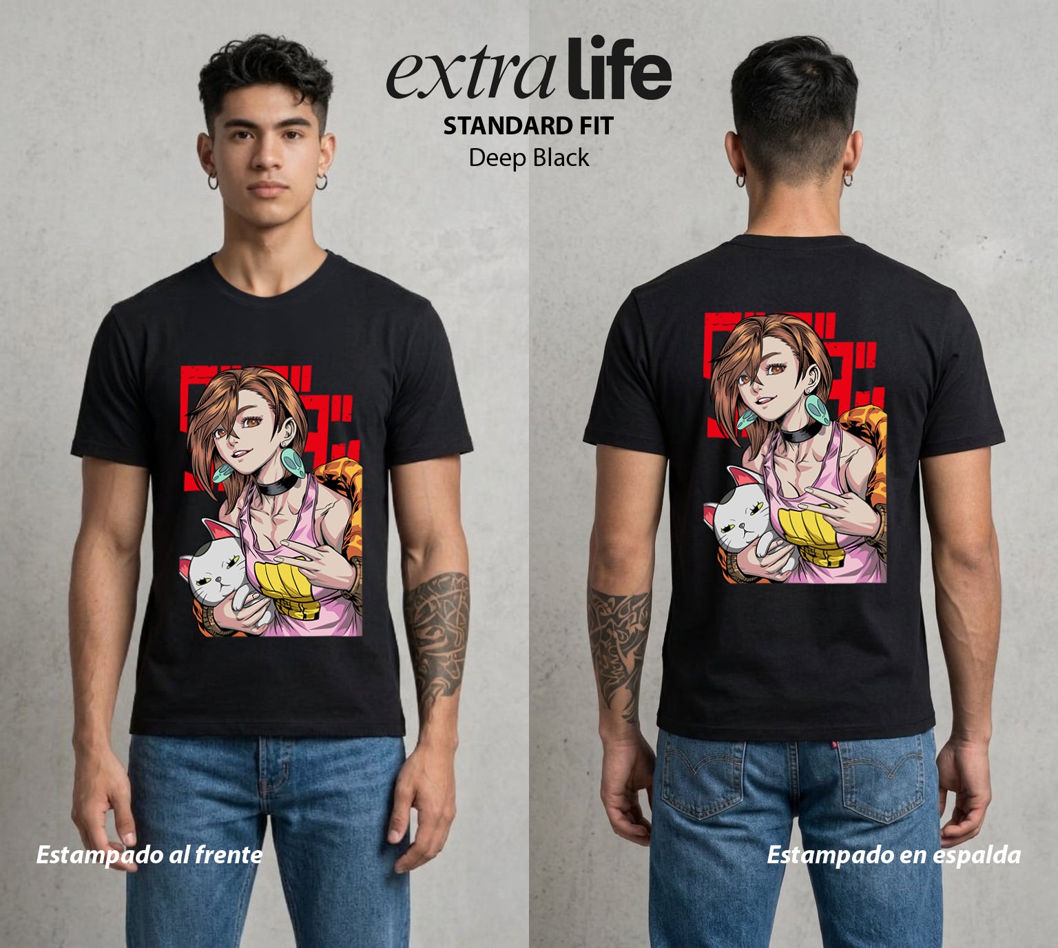 Lo Paranormal Cotidiano | La Chica del Ocultismo #00571 - Playera Standard Fit | Deep Black - Foto en modelo
