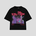 Playera streetwear premium de anime y gaming ExtraLife MX, corte oversized drop shoulder ligero y fresco en color Deep Black y Off-White, moda urbana mexicana de culto.