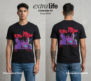 Lo Paranormal Cotidiano | La Cazadora de Espiritus #00572 - Playera Standard Fit | Deep Black - Foto en modelo