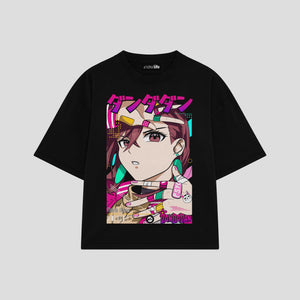 Playera streetwear premium de anime y gaming ExtraLife MX, corte oversized drop shoulder ligero y fresco en color Deep Black y Off-White, moda urbana mexicana de culto.