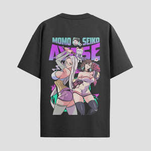 Playera urbana de anime y gaming ExtraLife MX, corte Standard Fit unisex ligero y transpirable en color Deep Black y Pure White, ropa de uso diario para gym y casual.