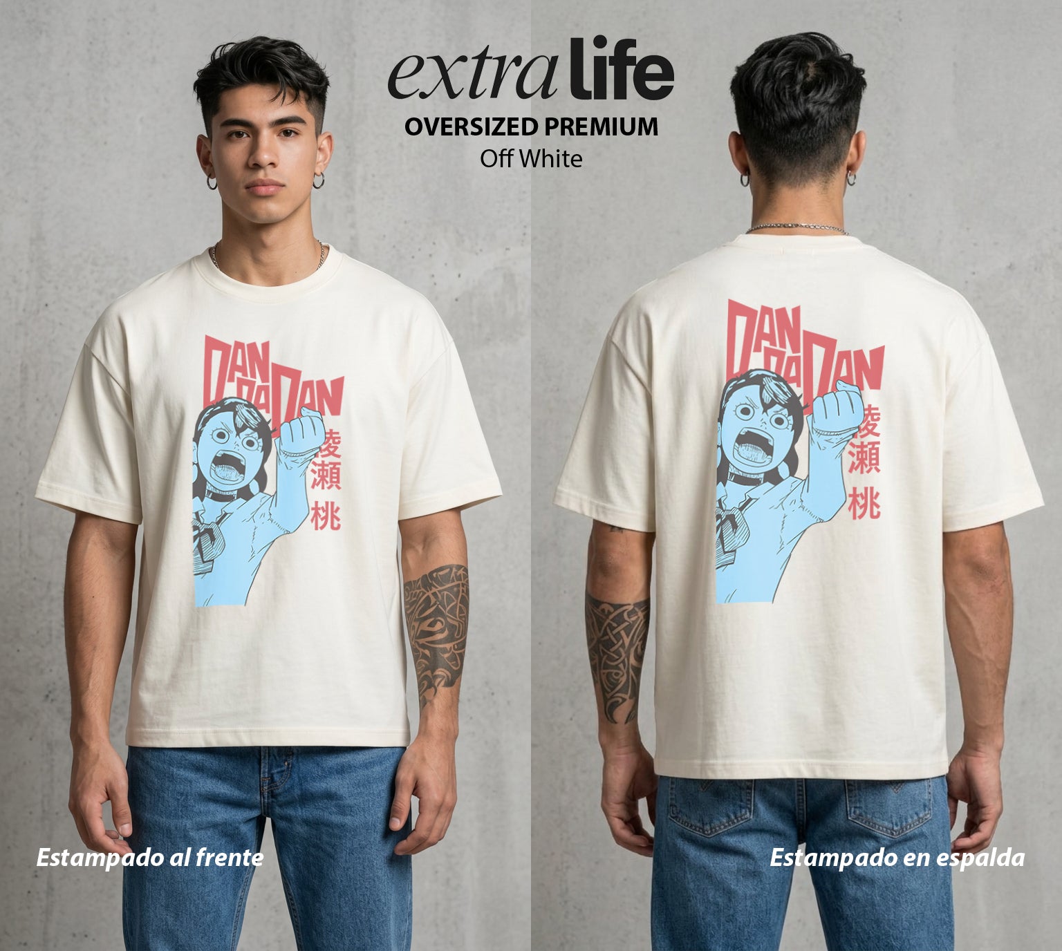 Lo Paranormal Cotidiano | La Cazadora de Espiritus #00581 - Playera Oversized Premium | Off White - Foto en modelo